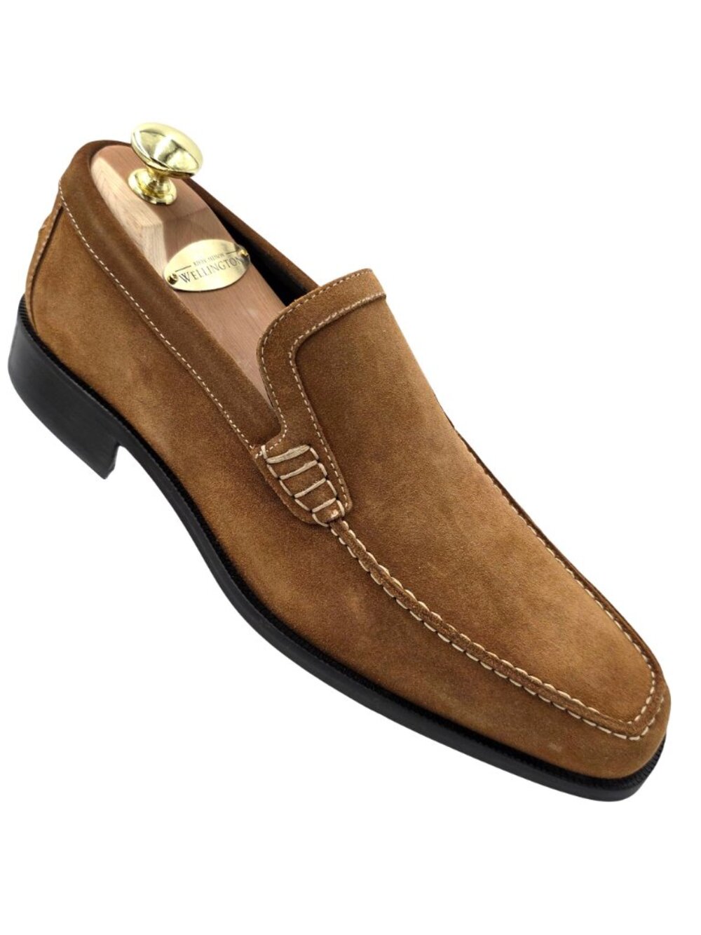 NEW Donald J. Pliner Italy Camel Tan Sport Suede Loafers Dress Shoes Men size 7M - Picture 7 of 15